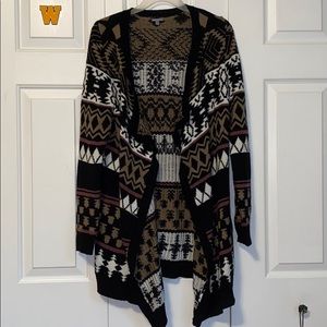 Geometric tribal print cardigan